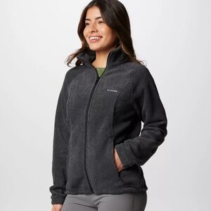 PLUS - COLOMBIA Charcoal Heather Benton Springs Full Zip Fleece Jacket NWT